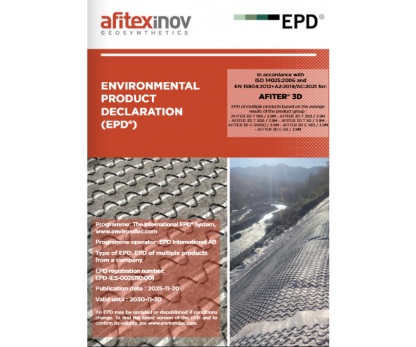 2 new EPDs published and 1 EPD updated for AFITEXINOV